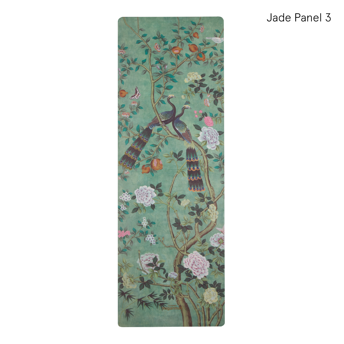 Jade Chinoiserie Panel 3 Suede Travel Yoga Mat 1MM