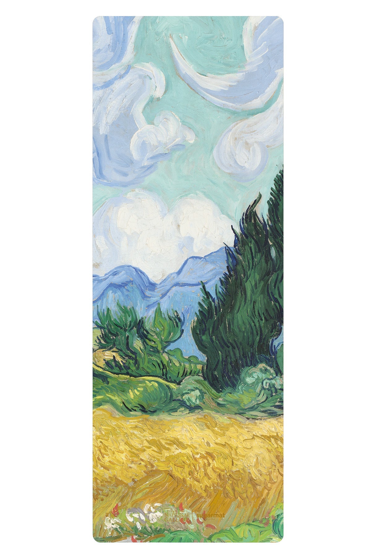 A Wheatfield, with Cypresses by Vincent van Gogh - PU Travel Yoga Mat (1.5MM)