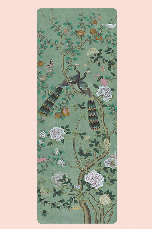 Jade Chinoiserie panel 3 - Lux PU Yoga Mat (5MM)