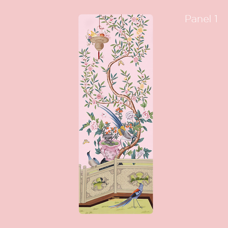 Pink Pampas panel 1 - Suede Yoga Mat (3MM) - Sugarmat